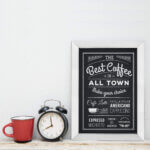 Quadro Cozinha e Bar Café Best Coffee 22x32cm Moldura Branca