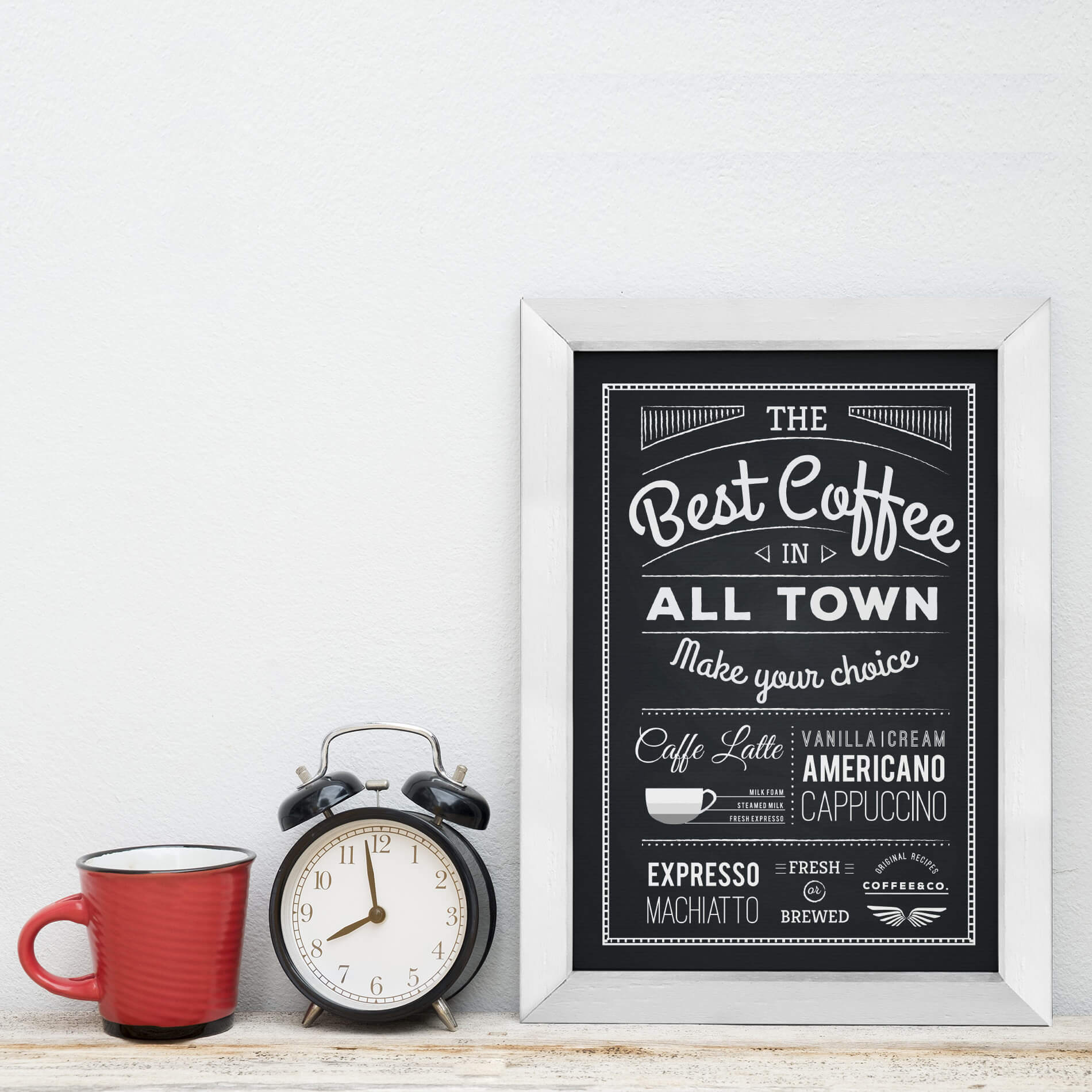 Quadro Cozinha e Bar Café Best Coffee 22x32cm Moldura Branca