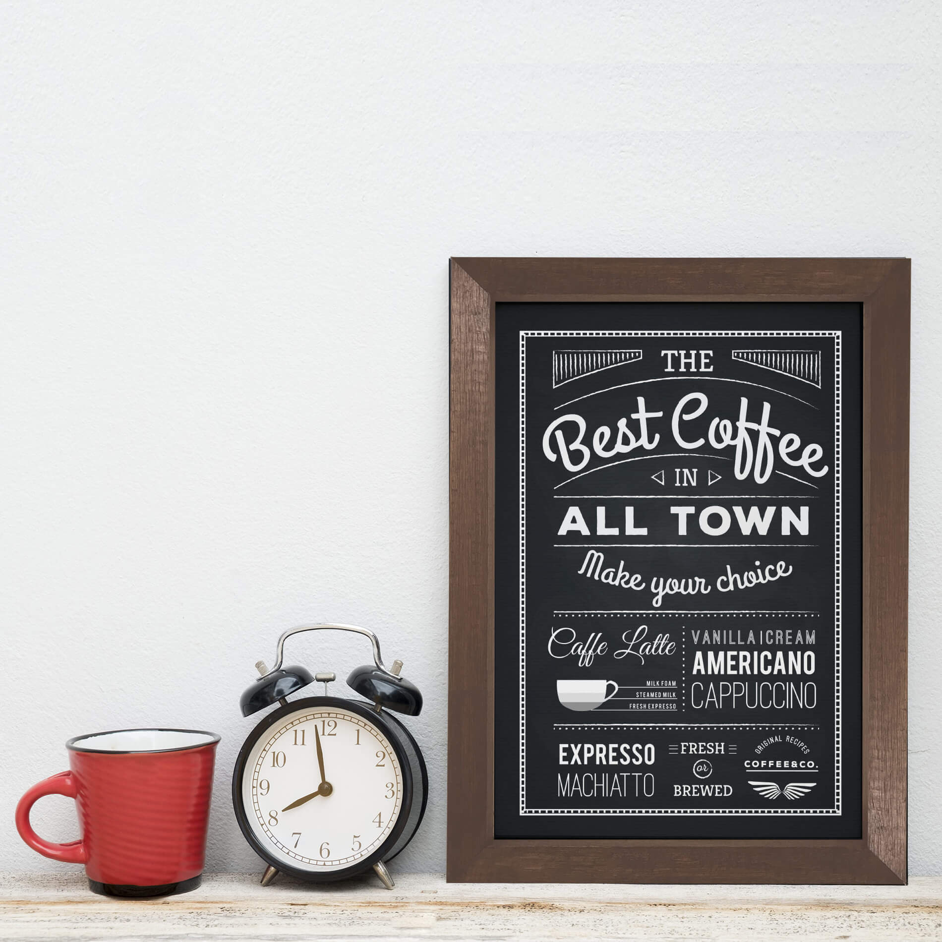 Quadro Cozinha e Bar Café Best Coffee Moldura Preta