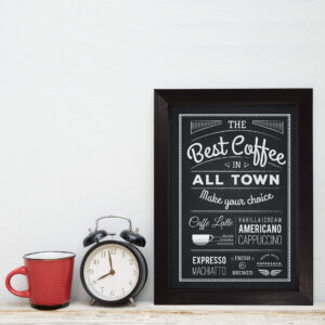 Quadro Cozinha e Bar Café Best Coffee 22x32cm Moldura Preta