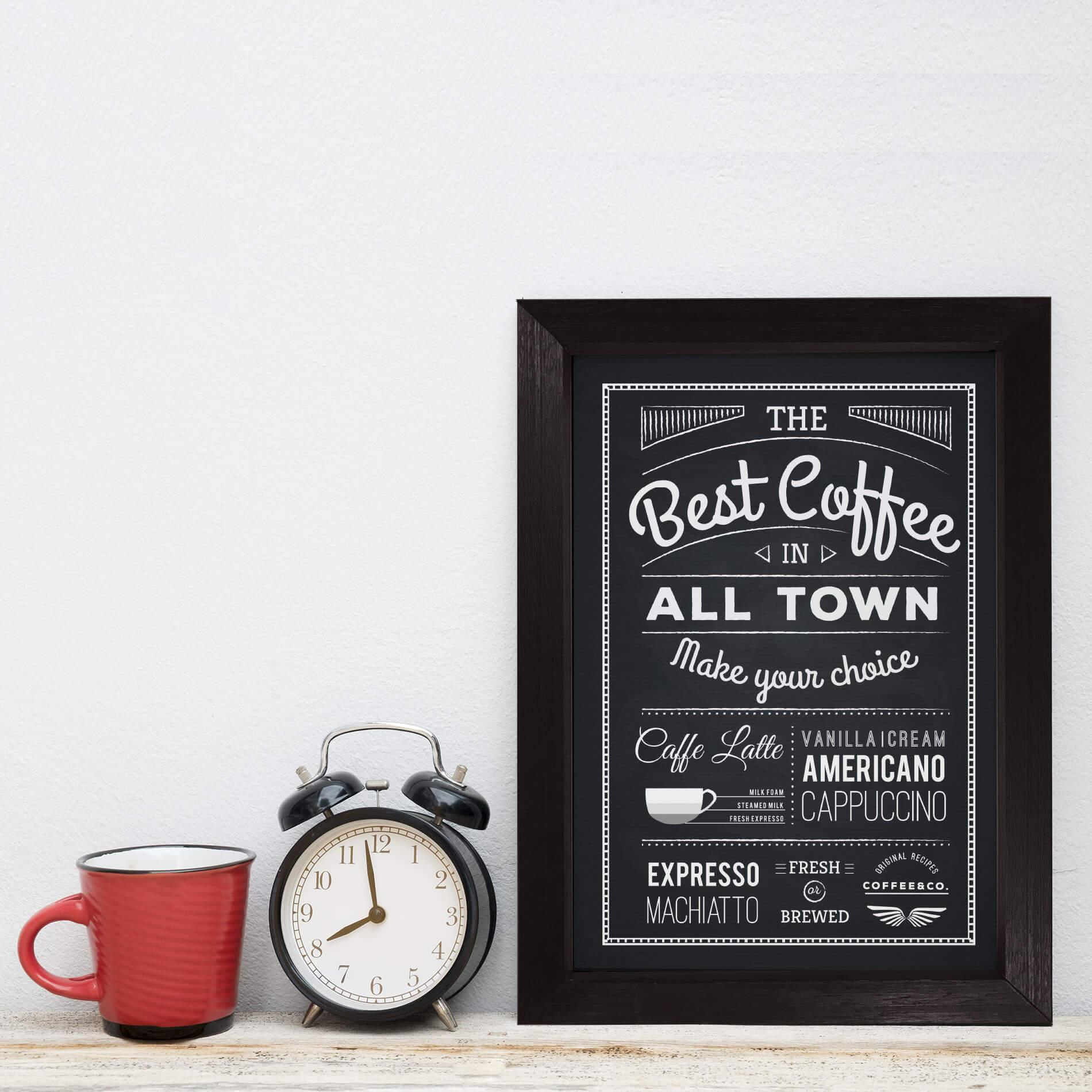 Quadro Cozinha e Bar Café Best Coffee 22x32cm Moldura Preta