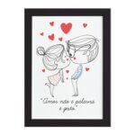 Quadro para Quarto Frase Amor Gesto Moldura Preta 22x32cm