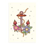 Placa Decorativa Vintage MDF Marinha Âncora 30x40cm