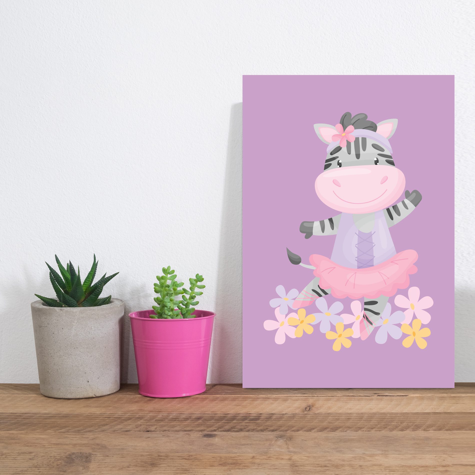 Placa Decorativa MDF Bailarina Zebra 20x30cm 