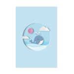 Placa Decorativa Baleia Praia Infantil 20x30cm