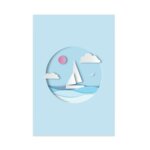 Placa Decorativa Barco Praia Infantil 20x30cm