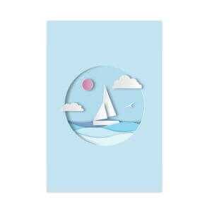 Placa Decorativa Barco Praia Infantil 20x30cm,Placa Decorativa Barco Praia Infantil 20x30cm