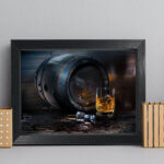 Quadro Decorativo Bebida Bar Whisky 22x32cm Moldura Preta