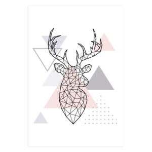 Placa MDF Decoração Minimalista Cabeça de Alce