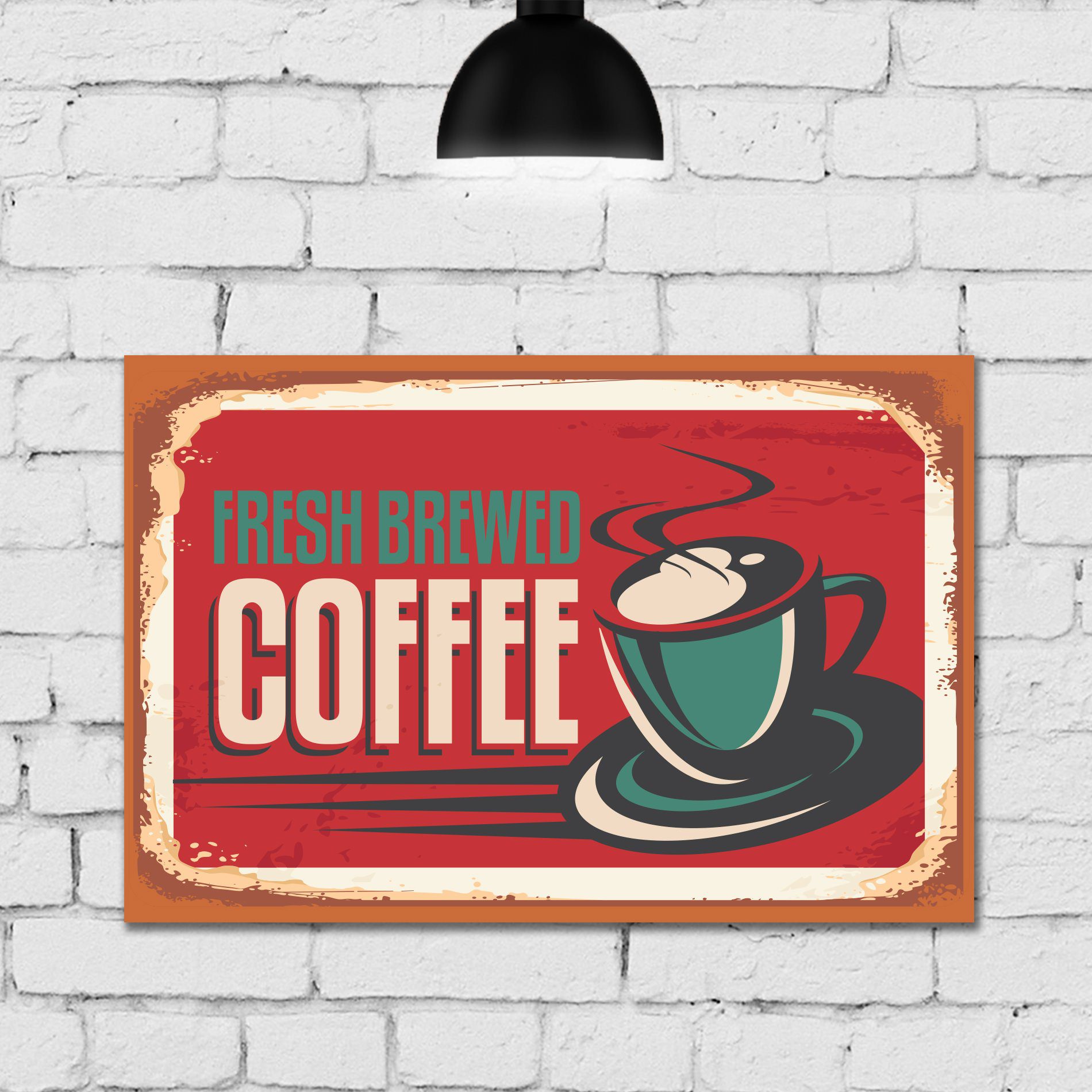 Placa Decorativa MDF Vintage Cozinha Café Kit 4un