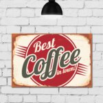 Placa Decorativa MDF Vintage Best Coffee