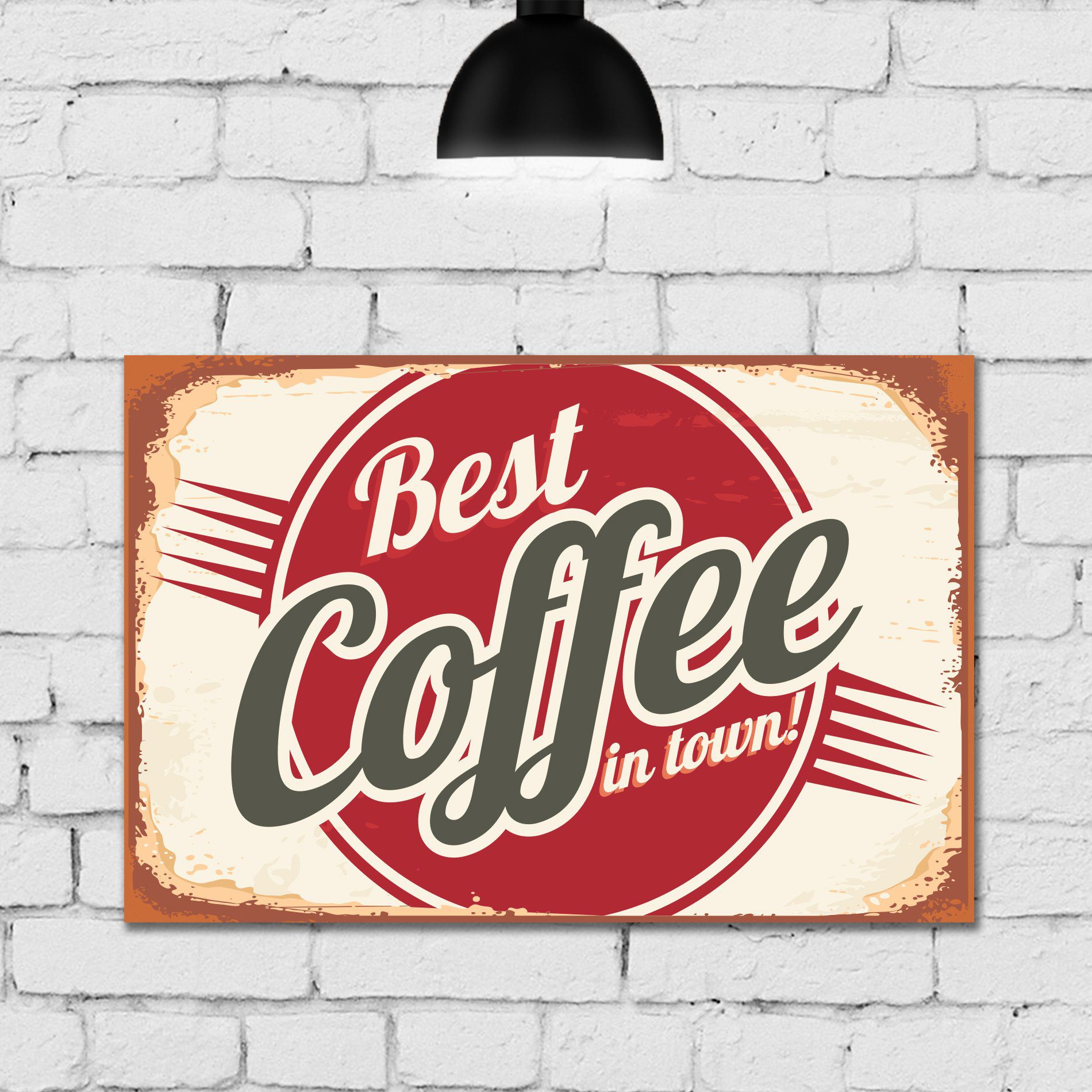 Placa Decorativa MDF Vintage Café Best Coffee 30x40