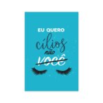 Placa Decorativa Frase Maquiagem Quero Cílios 30x40cm