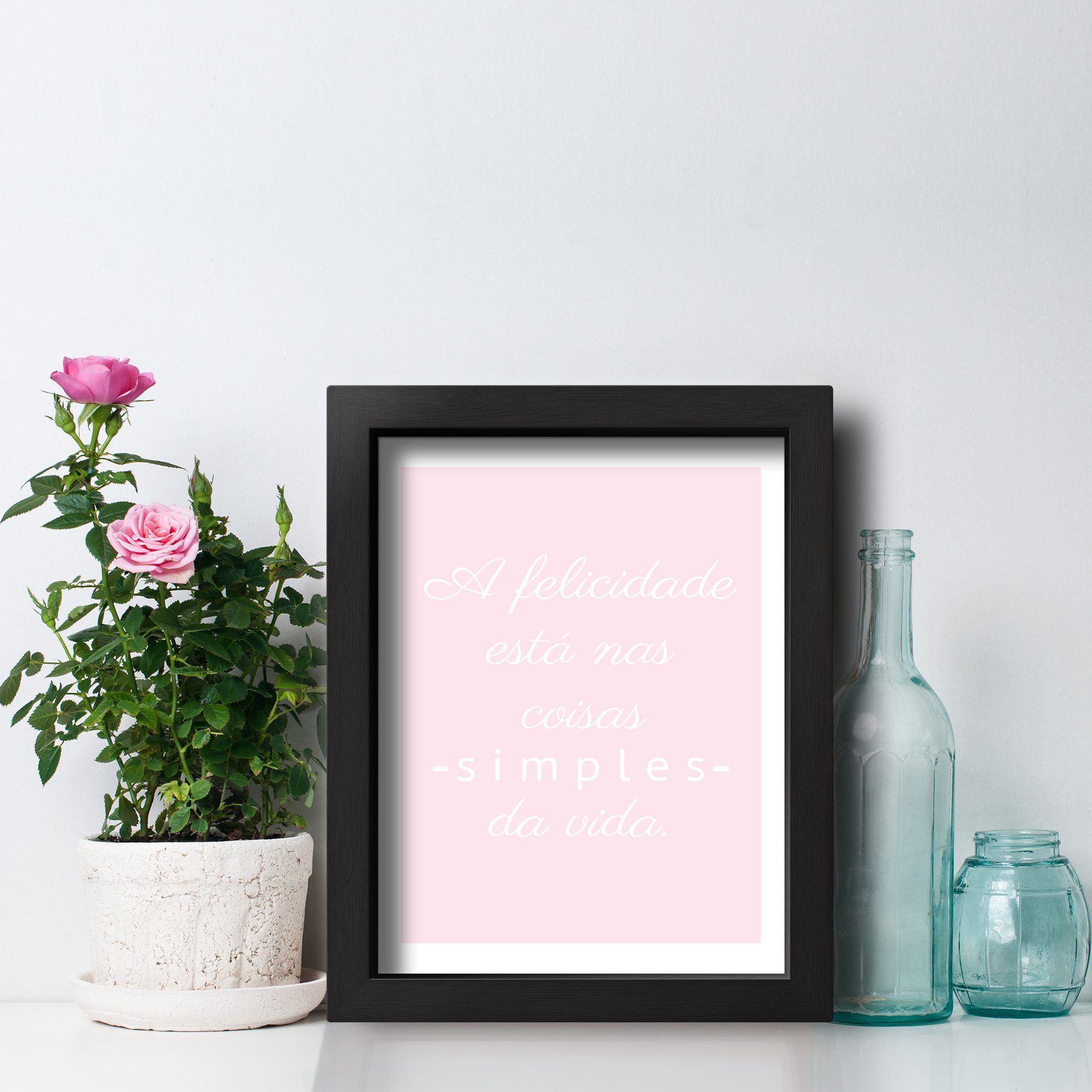 Quadro Decorativo com Moldura Preta Coisas Simples