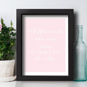 Quadro Decorativo com Moldura Preta Coisas Simples