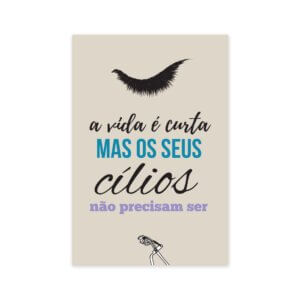 Placa Decorativa Frase Maquiagem Cílios 20x30cm
