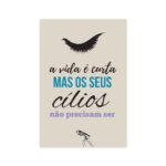 Placa Decorativa Frase Maquiagem Cílios 30x40cm