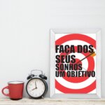 Quadro Decorativo com Moldura Branca Objetivos 33x43cm