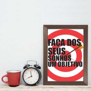 Quadro Decorativo com Moldura Marrom Objetivos