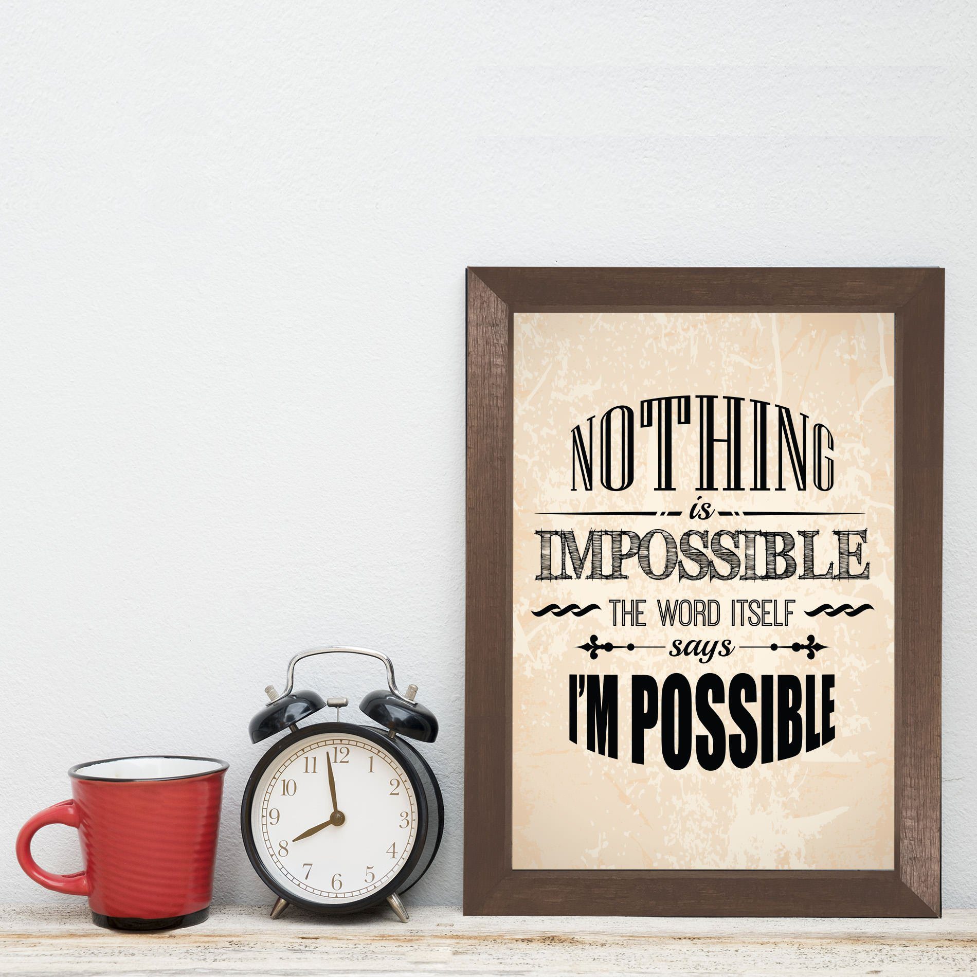 Quadro Decorativo Frase Nothing is Impossible