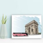 Placa Decorativa MDF Arco do Triunfo Paris Gravuras 20x30cm