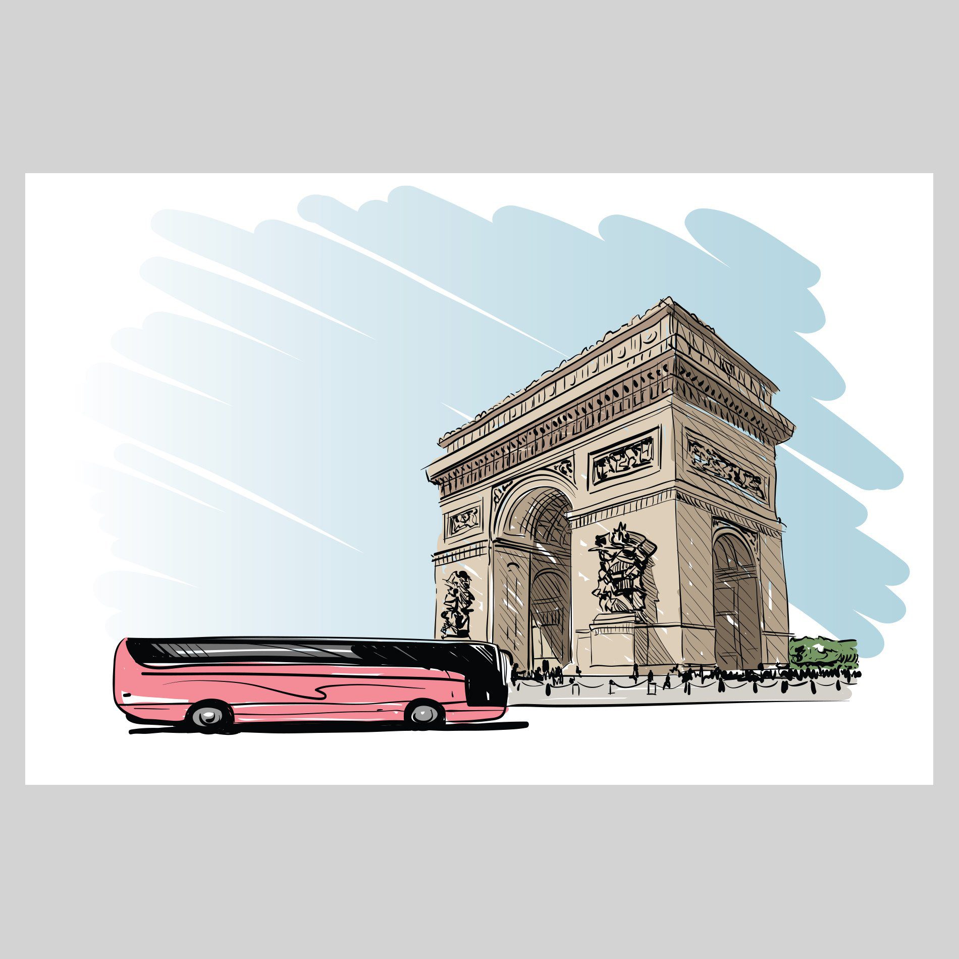 Placa decorativa MDF Arco do Triunfo Paris 30x40cm mostrando detalhes da impressão e fixação com fita dupla face.