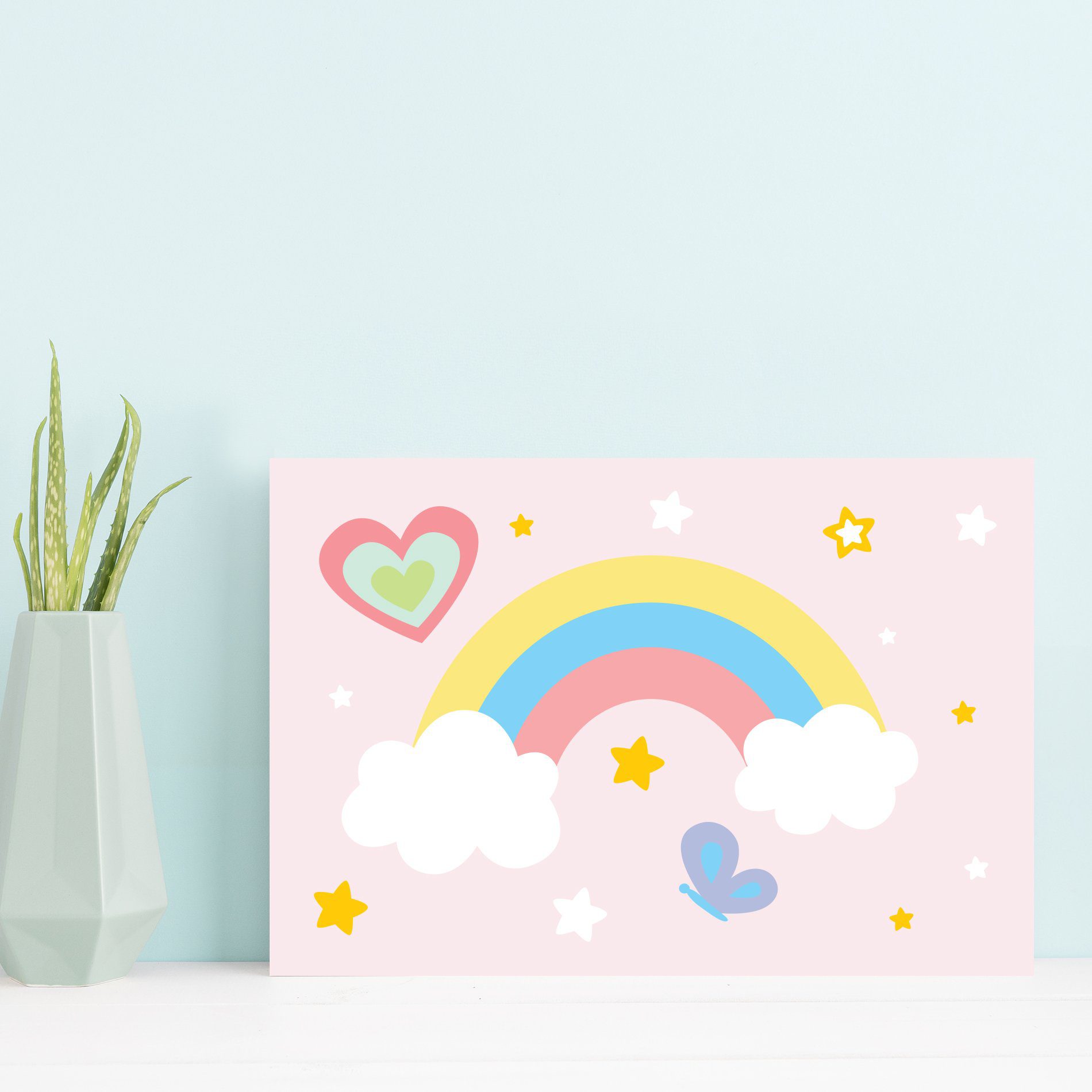 Kit Placa Decorativa MDF Infantil Unicornio 4un