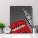 Placa Decorativa MDF Foto Londres Big Ben Telephone 30x40