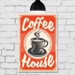 Placa Decorativa MDF Vintage Café 30x40