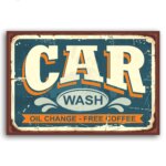 Placa Decorativa Vintage Carros Car Wash 30x40cm