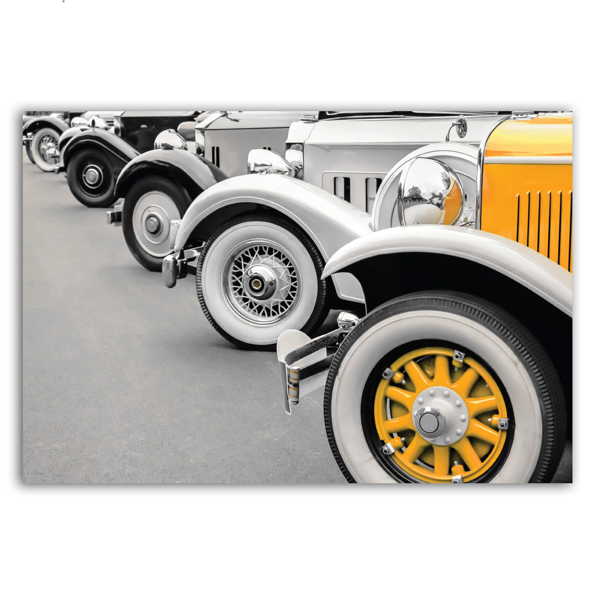 Placa Decorativa MDF Cidades Carro Antigo Amarelo