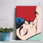 Placa Decorativa Vintage Romântica Beijo Casal 30x40cm
