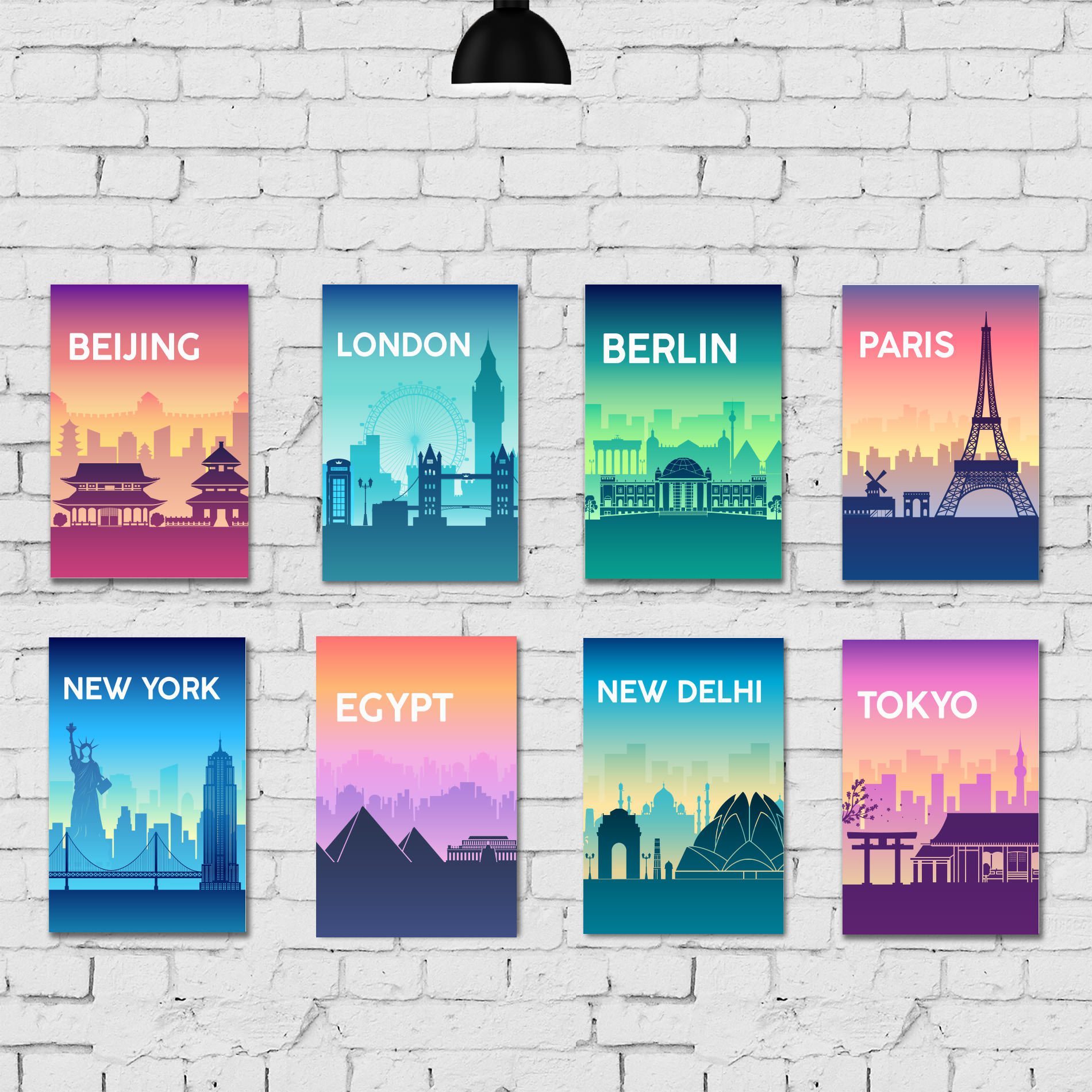 Kit Placa Decorativa MDF Cidades