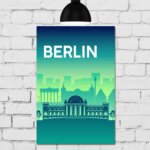 Placa Decorativa Cidades MDF Berlin 20x30cm