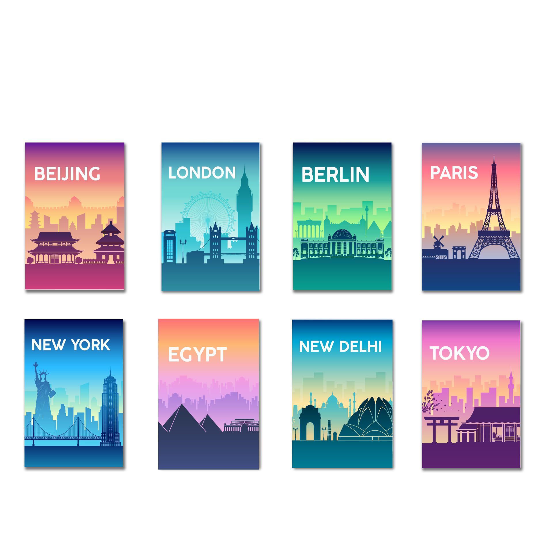 Kit Placa Decorativa MDF Cidades