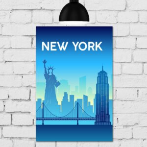 Placas, decorativas, Quarto, Quadro, MDF, Coloridas,Cidades, Viagem, Viajar, Nova York, New York