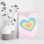 Placa Decorativa MDF Infantil Coração 30x40cm