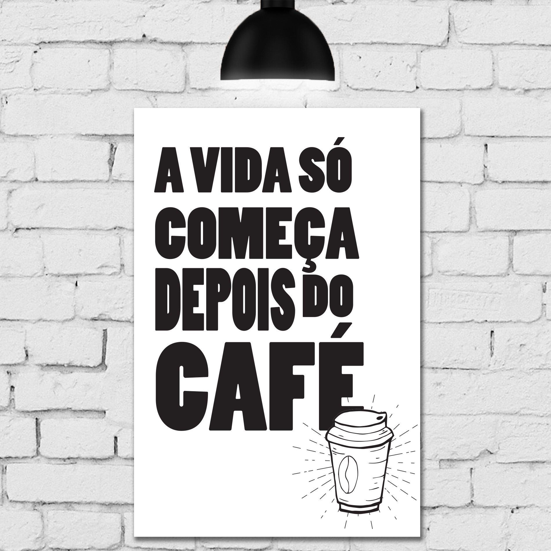 Placa Decorativa MDF Frase Cozinha Depois do Café 30x40cm