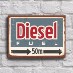 Placa Decorativa Vintage Carros Posto Diesel 20x30cm