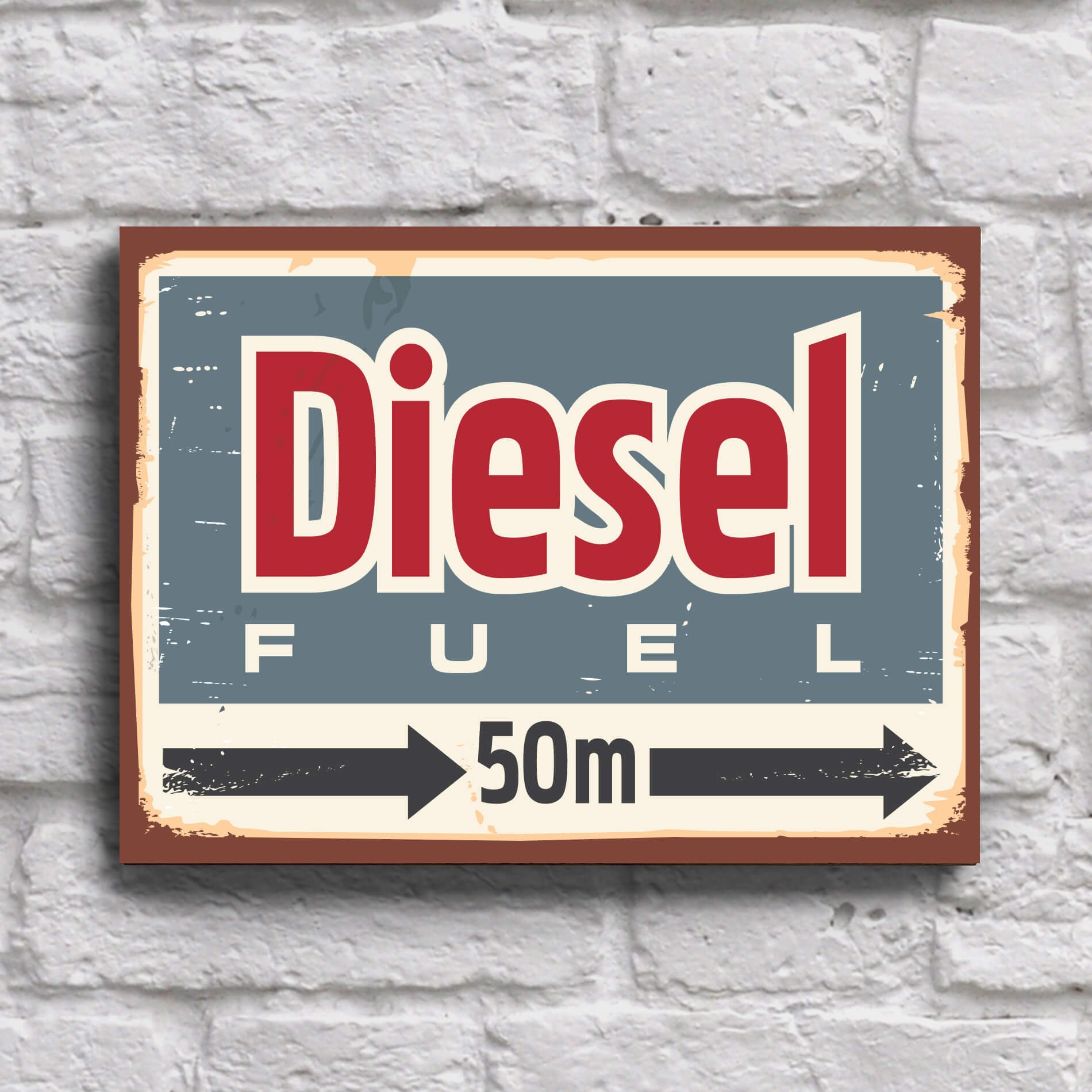 Placa Decorativa Vintage Carros Posto Diesel