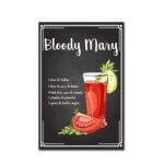 Placa Decorativa MDF Receitas de Drink Bloody Mary