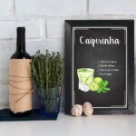 Quadro Decorativo Caipirinha Bebida 22x32 Moldura Preta