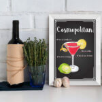 Quadro Bebida Cosmopolitan 22x32cm Moldura Branca