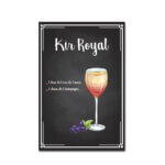 Placa Decorativa MDF Receitas de Drink Kir Royal