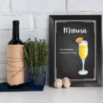 Quadro Decorativo Bebida Mimosa 22x32cm Moldura Preta