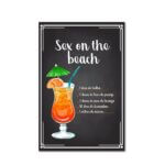 Placa Decorativa MDF Receitas de Drink Sex on the beach 30x40