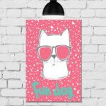 Placa Decorativa MDF Fun Cat 30x40