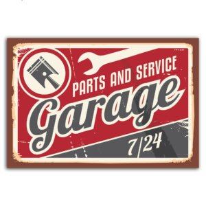 Placa Decorativa Vintage Carros Garage
