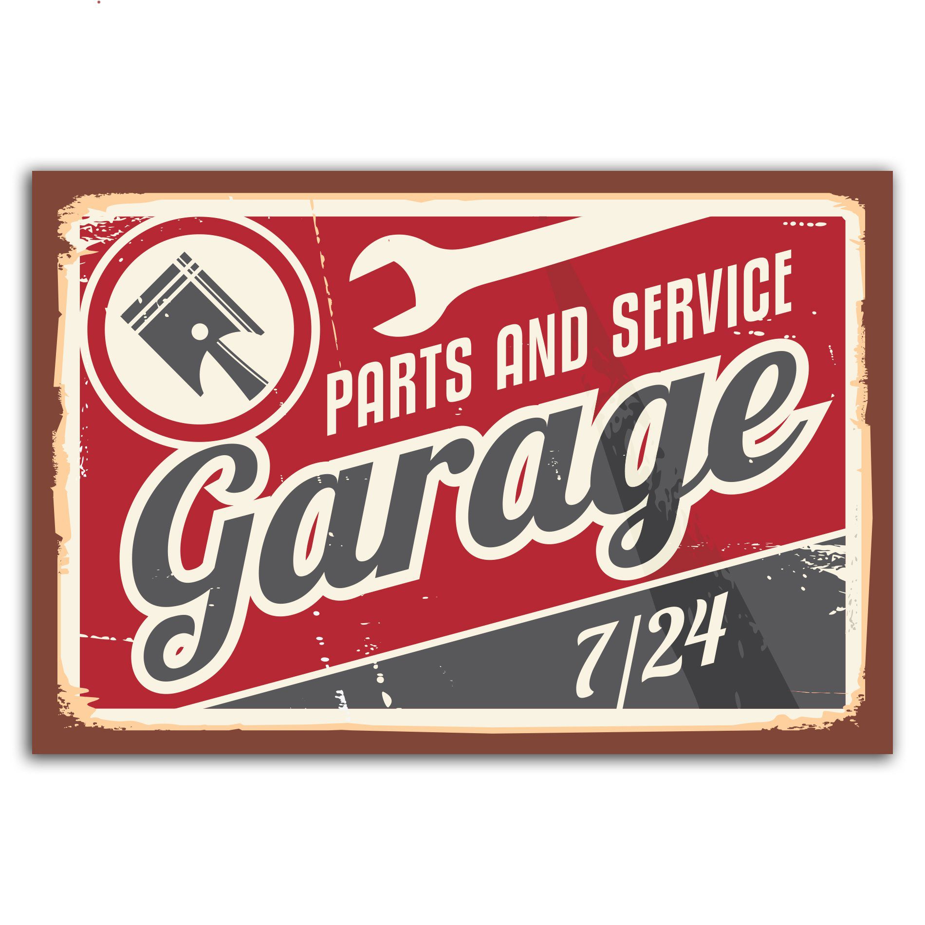 Placa Decorativa Vintage Carros Garage