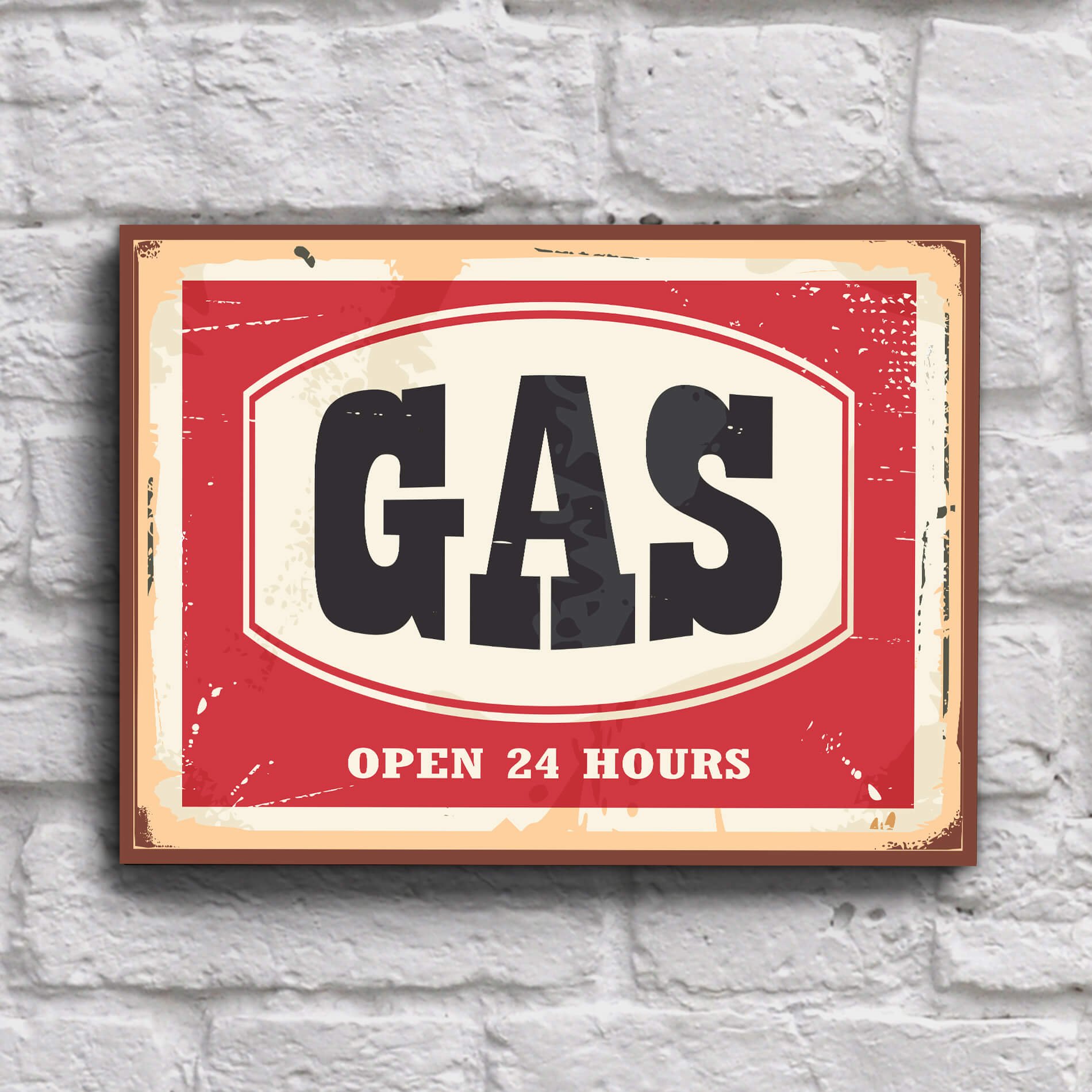 Placa Decorativa Vintage Carros Posto Gas